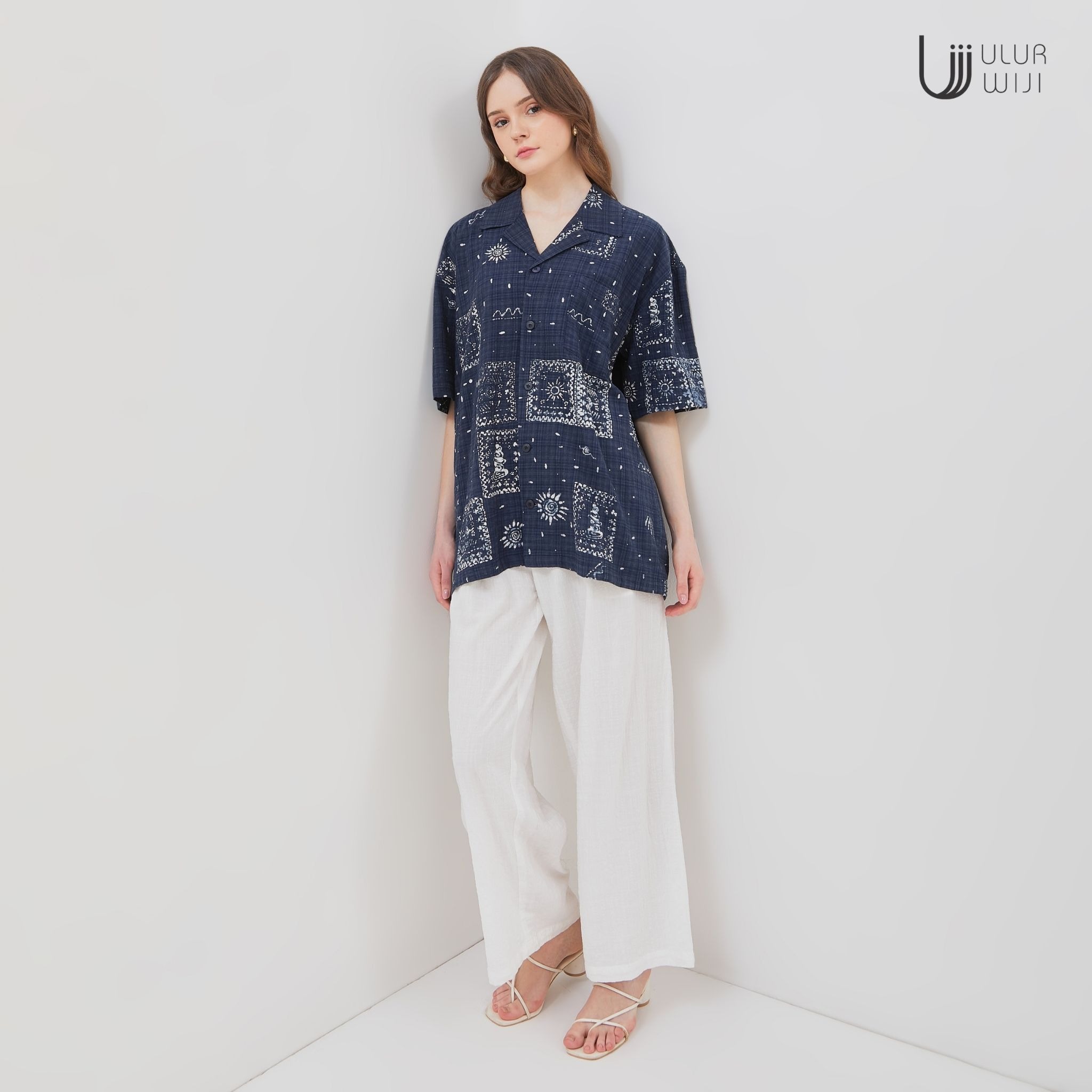 Kemeja Unisex Motif METAMORF Batik Cap Tulis Warna Alam | Ulur Wiji
