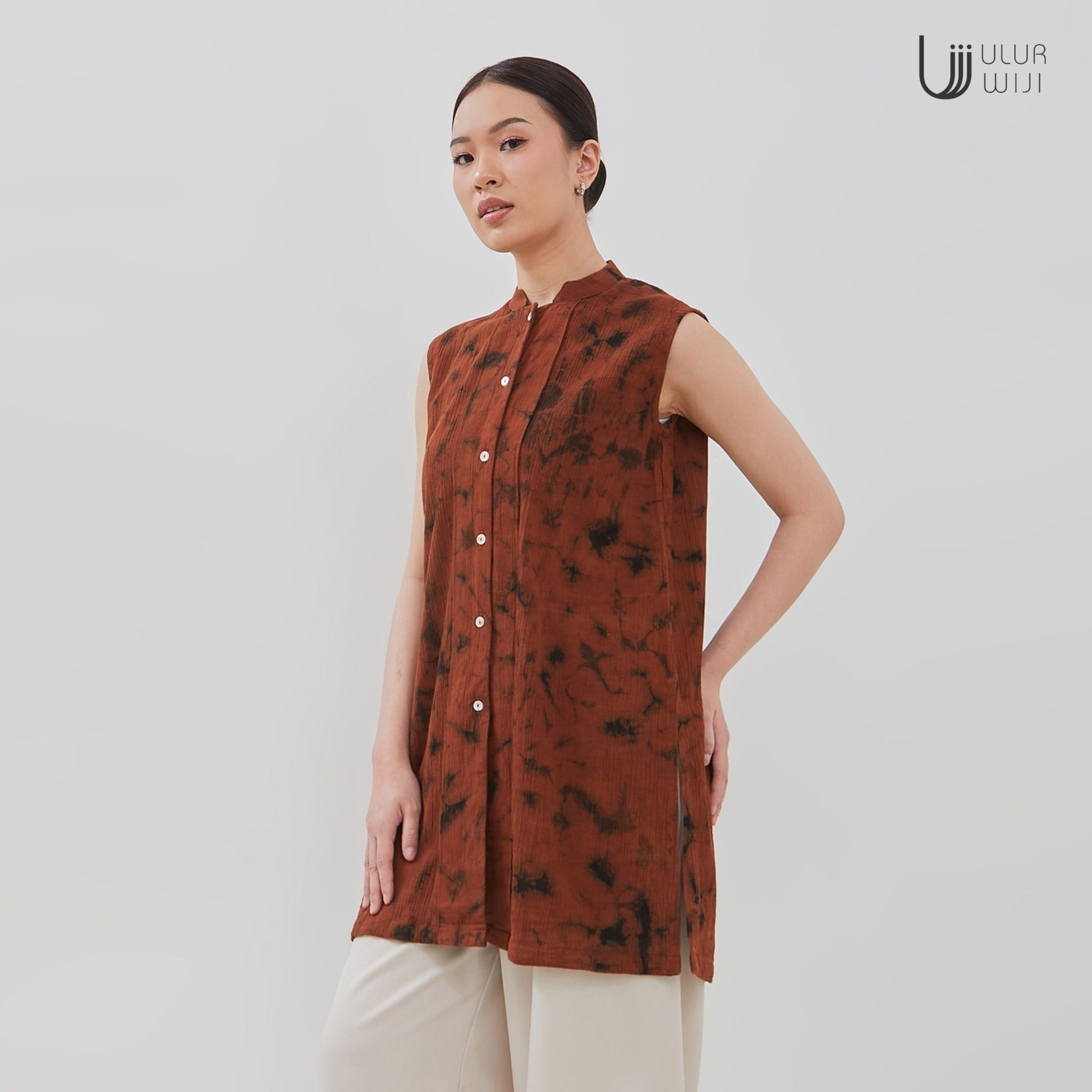 Tunik Sleveless Tanpa Lengan Motif JUMPUTAN | Ulur Wiji