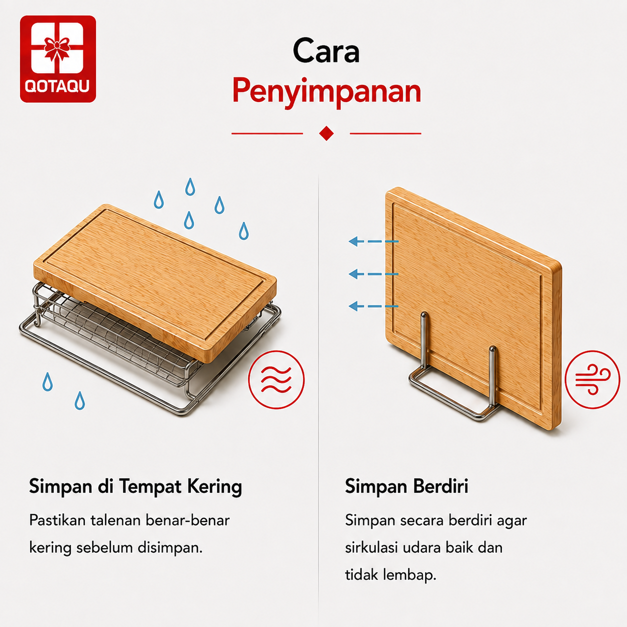 QOTAQU Talenan Kayu Mahoni Food Grade 30x19x1,6 cm | Anti Jamur, Tebal, Awet, Aman untuk Makanan