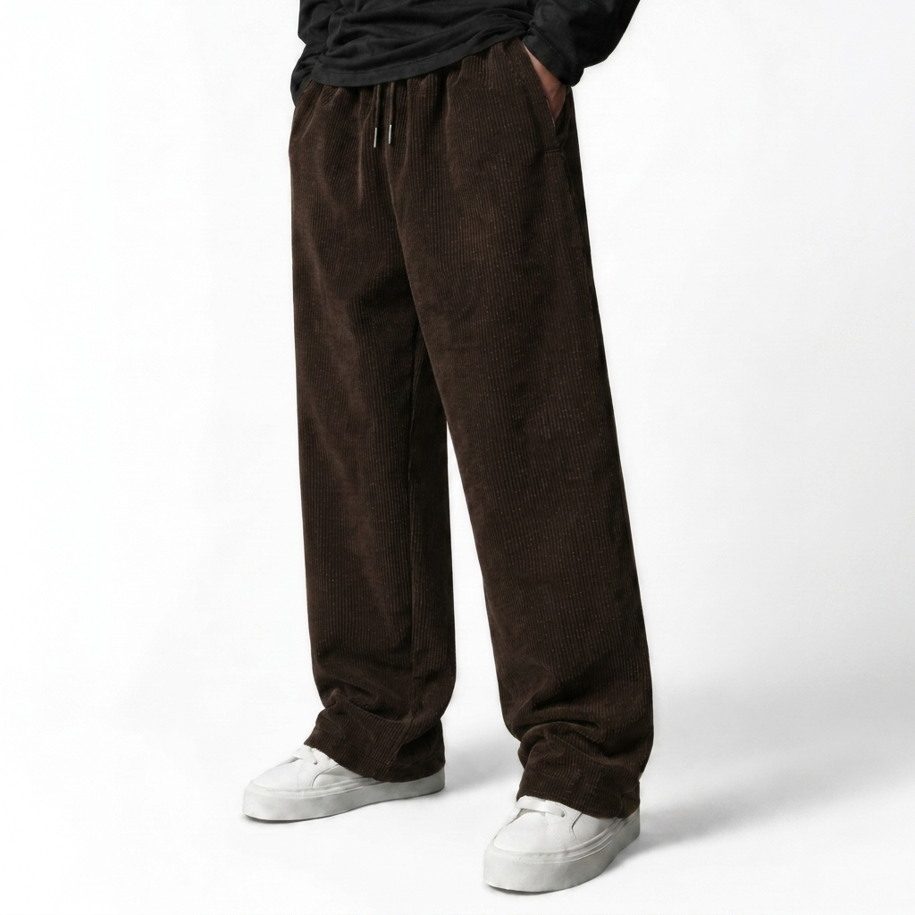 Celana Panjang Loose Baggy Corduroy Coklat Kopi