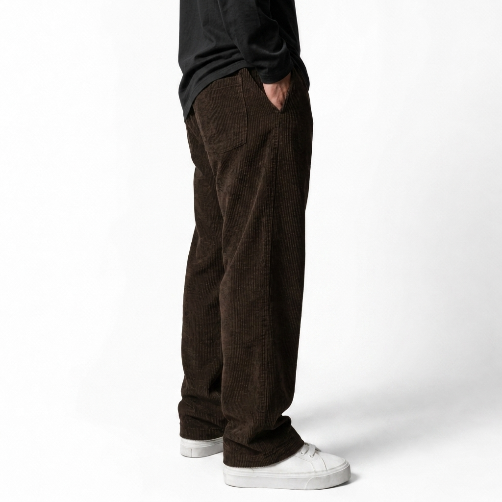 Celana Panjang Loose Baggy Corduroy Coklat Kopi