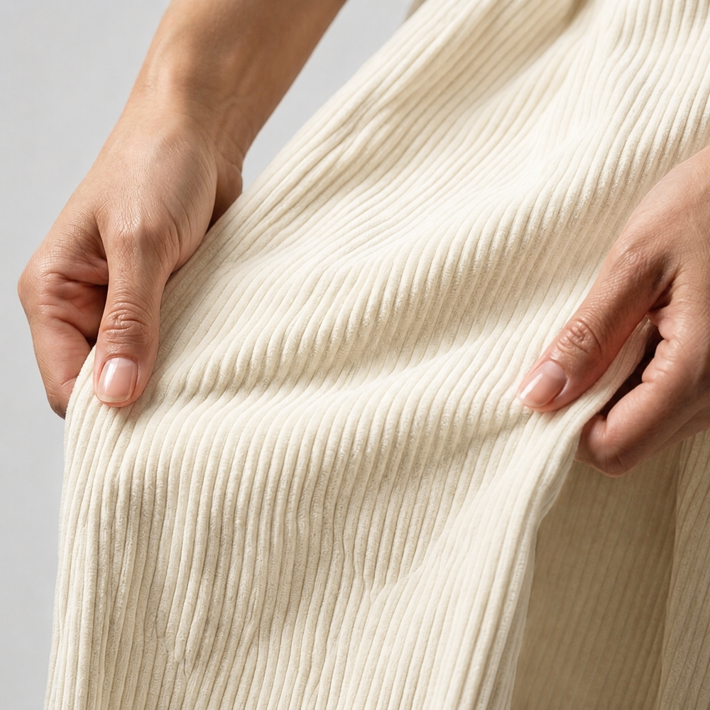 Celana Panjang Loose Baggy Corduroy Cream