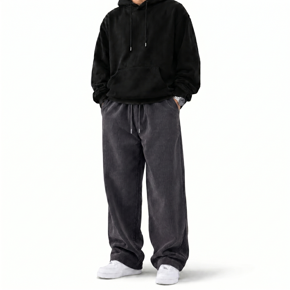 Celana Panjang Loose Baggy Corduroy Dark grey