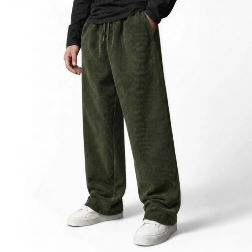 Celana Panjang Loose Baggy Corduroy Hijau Army