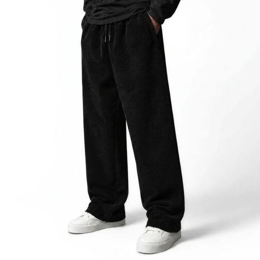 Celana Panjang Loose Baggy Corduroy Hitam