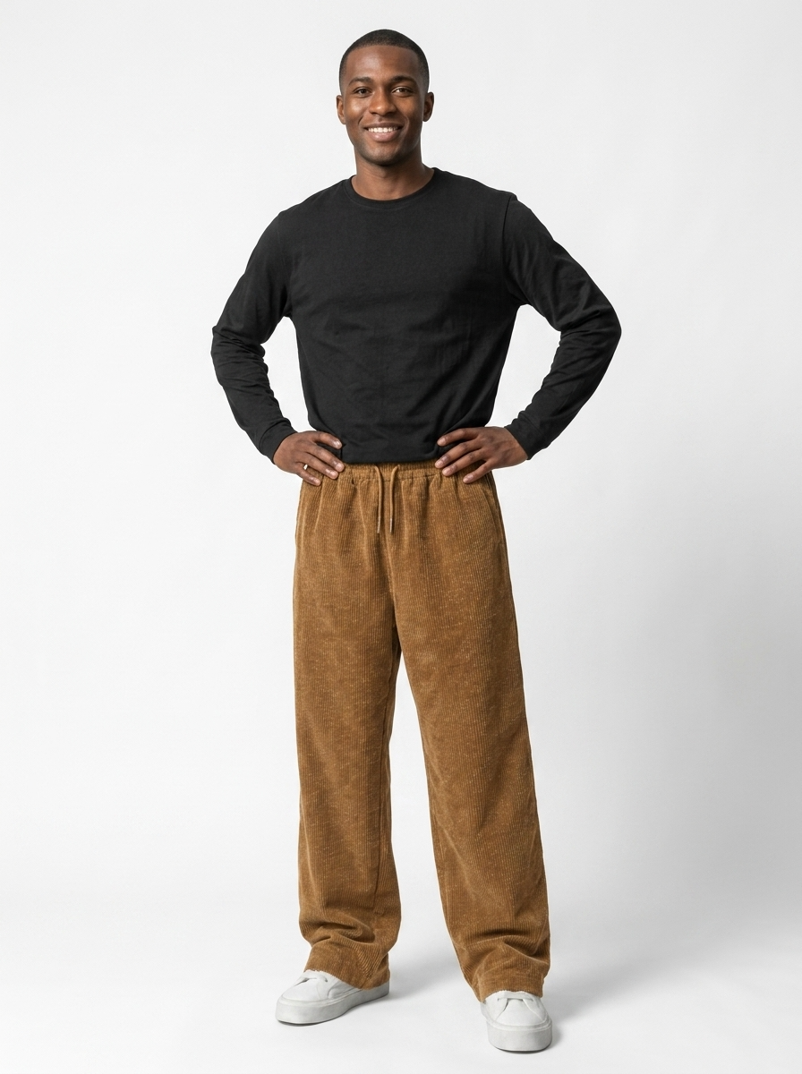 Celana Panjang Loose Baggy Corduroy Mocca