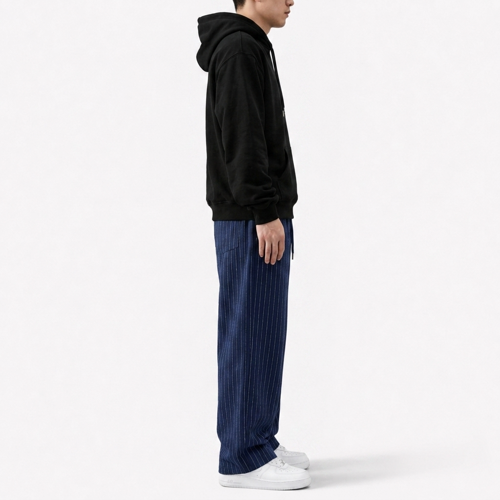 Celana Panjang Loose Baggy Stripe Navy