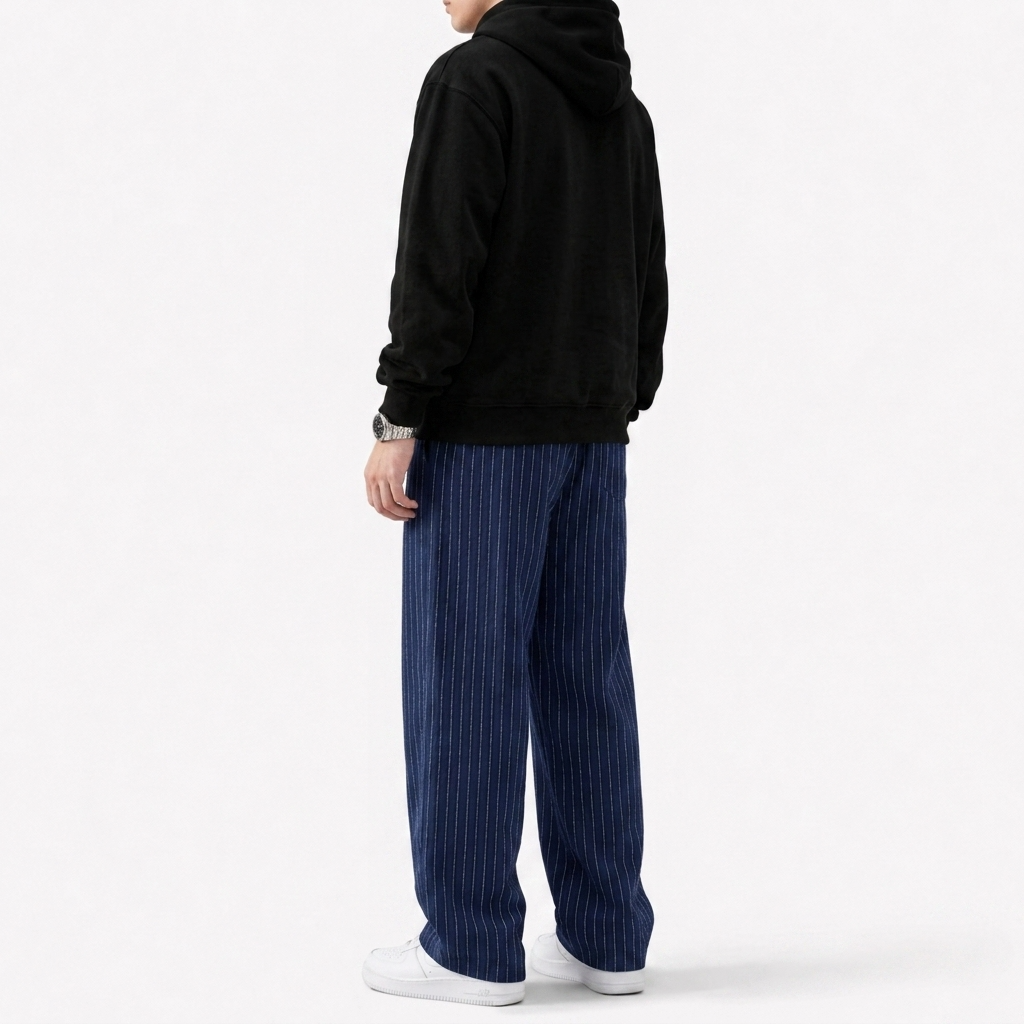 Celana Panjang Loose Baggy Stripe Navy