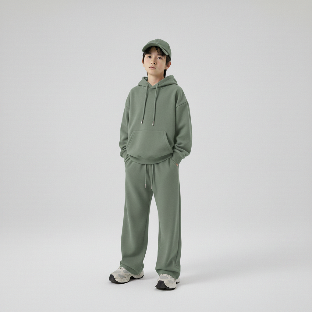 Celana Sweatpants Loose Baggy Anak Fleece Sage