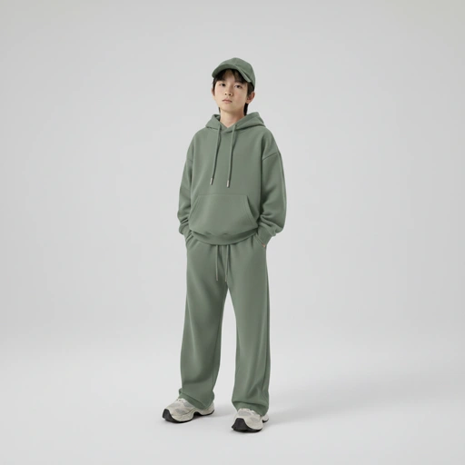 Celana Sweatpants Loose Baggy Anak Fleece Sage