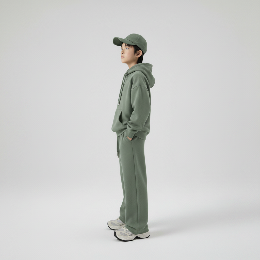 Celana Sweatpants Loose Baggy Anak Fleece Sage