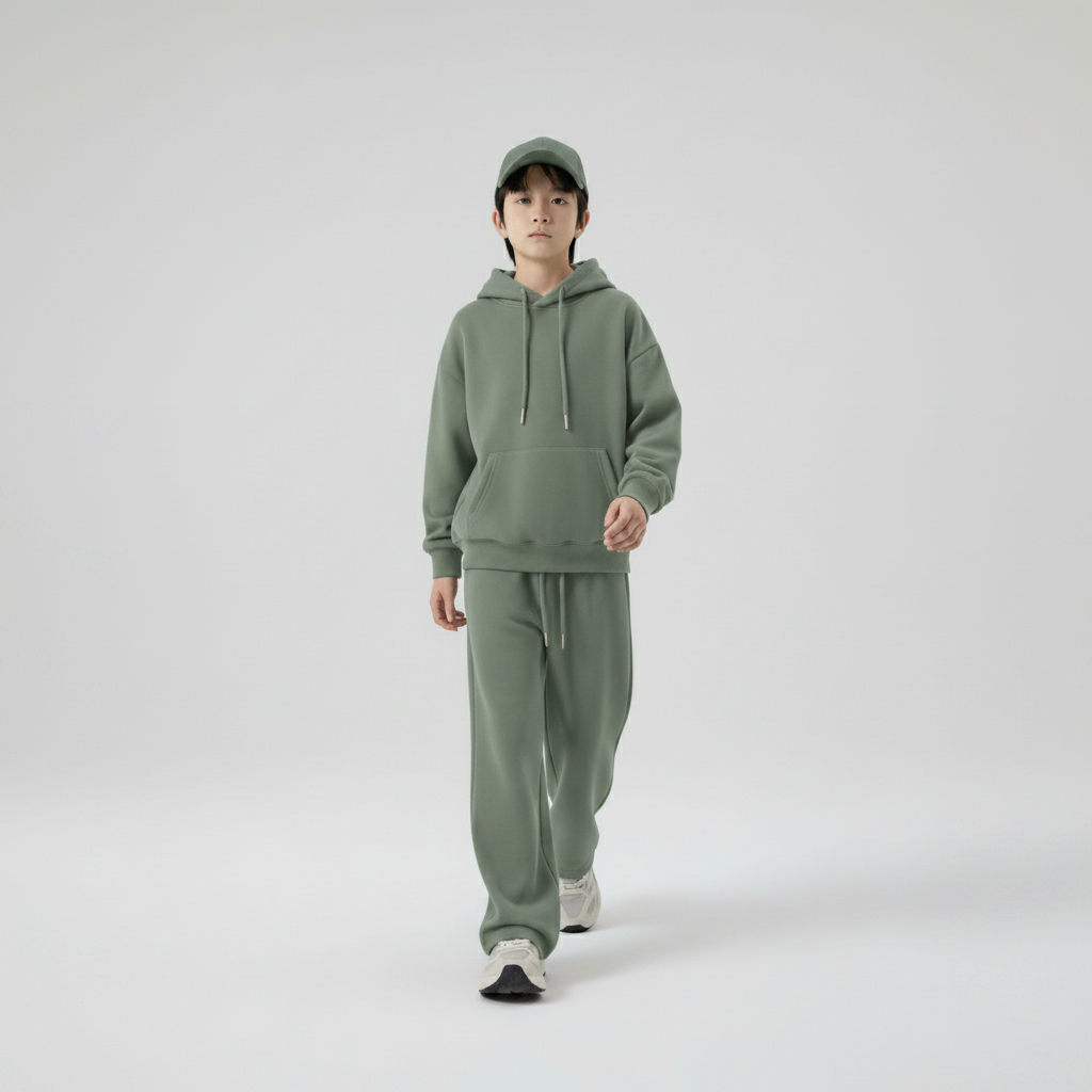 Celana Sweatpants Loose Baggy Anak Fleece Sage