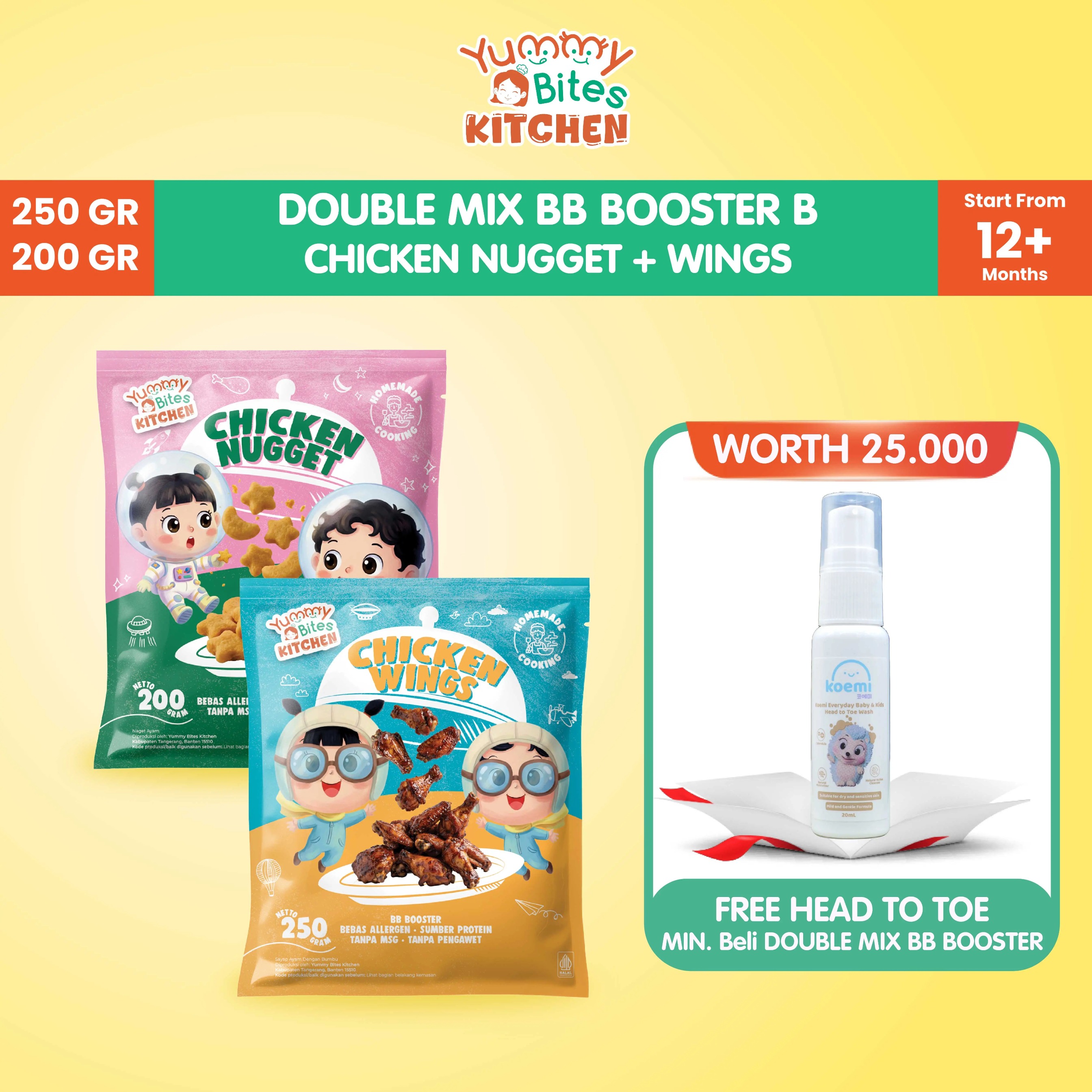 Double Bundling Booster Yummy Bites Kitchen - MPASI bayi Non UPF | Real Meat | No MSG | Gluten Free | Tanpa Pengawet