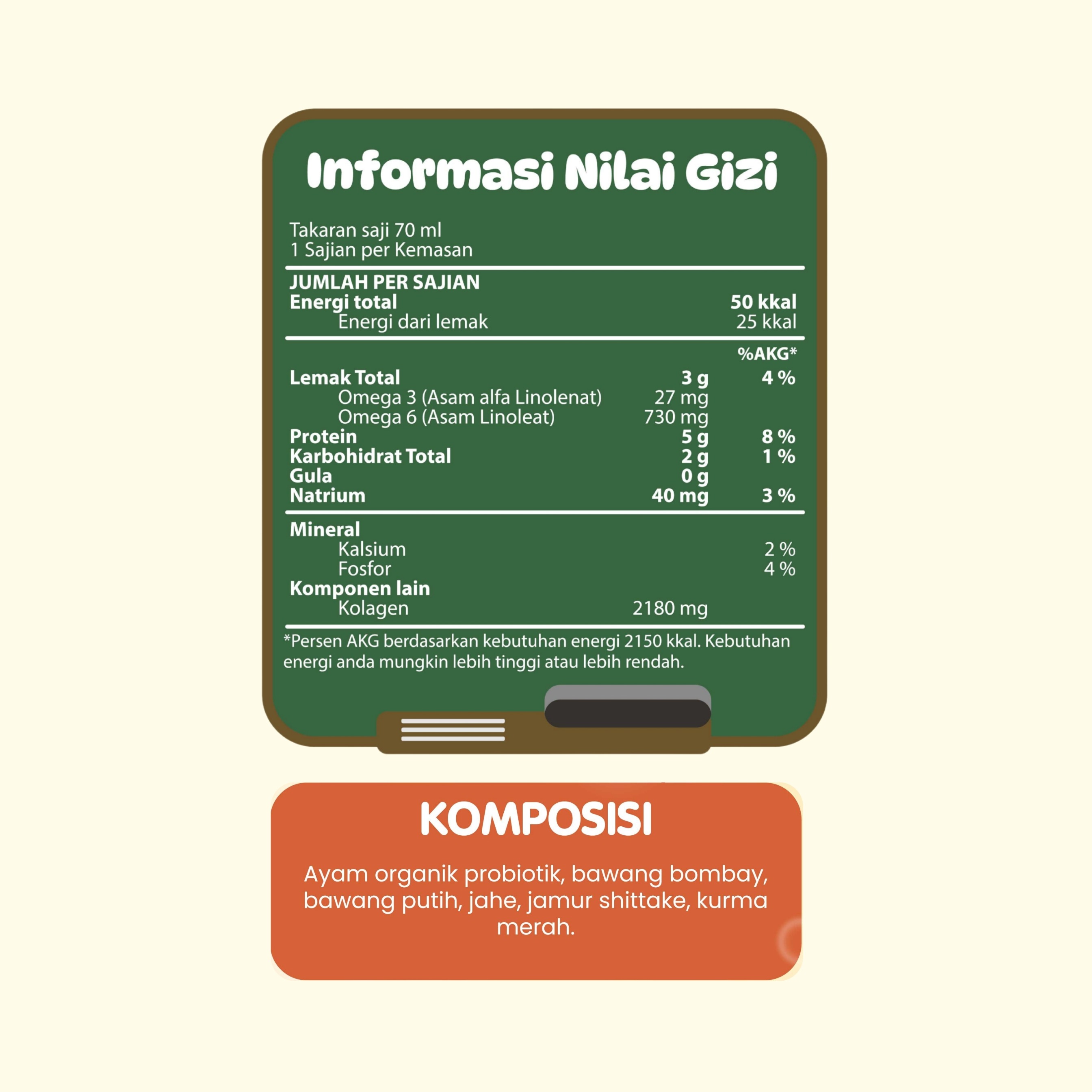 Kaldu Ayam Kolagen Organik Probiotik