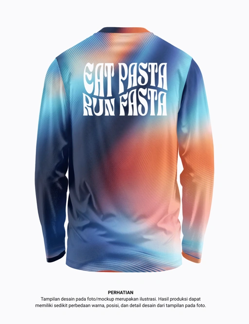 Long Sleeve Running Shirt Eat Pasta Run Fasta
