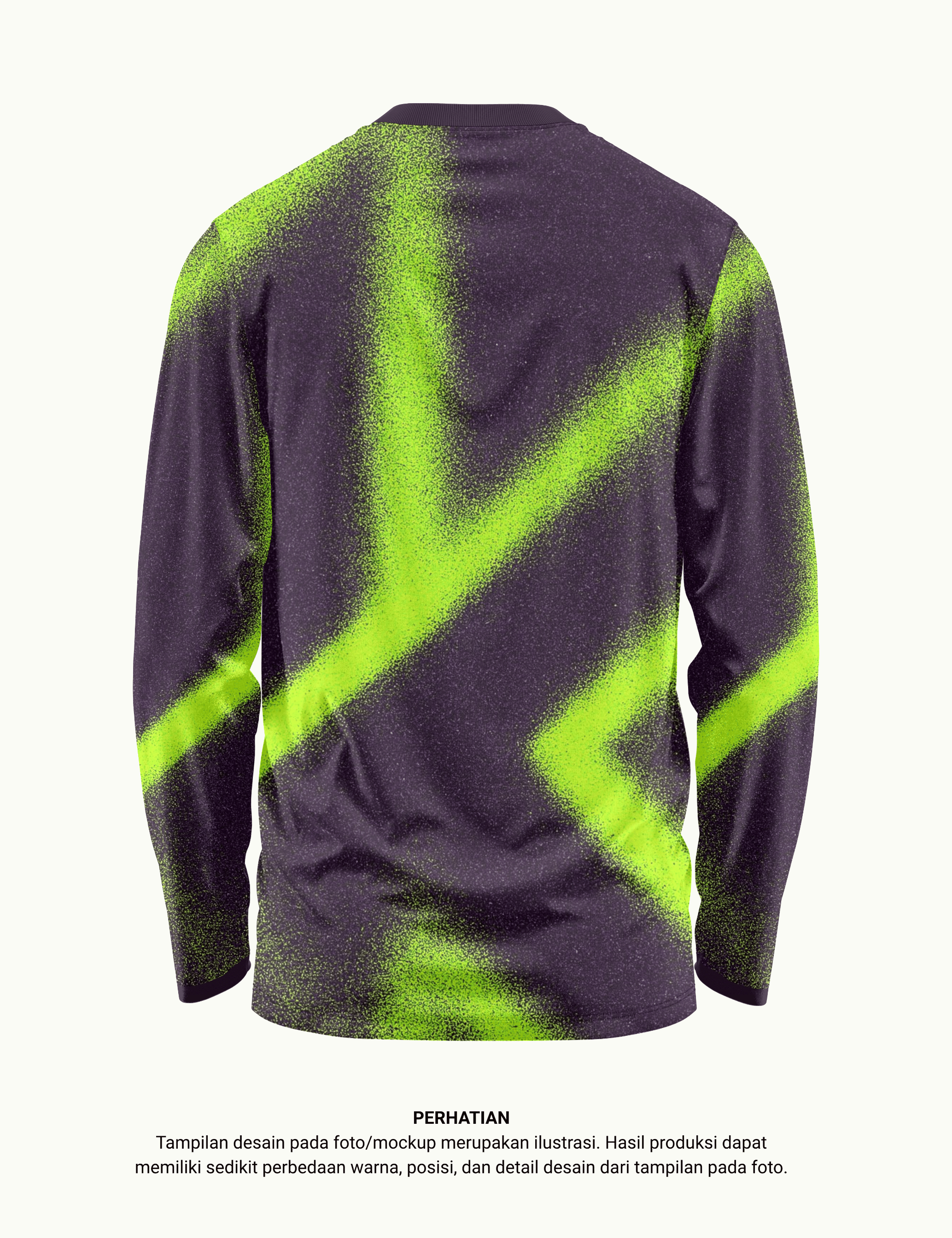 Long Sleeve Running Shirt | Hitam Hijau Gradient