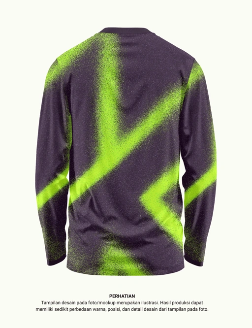 Long Sleeve Running Shirt | Hitam Hijau Gradient