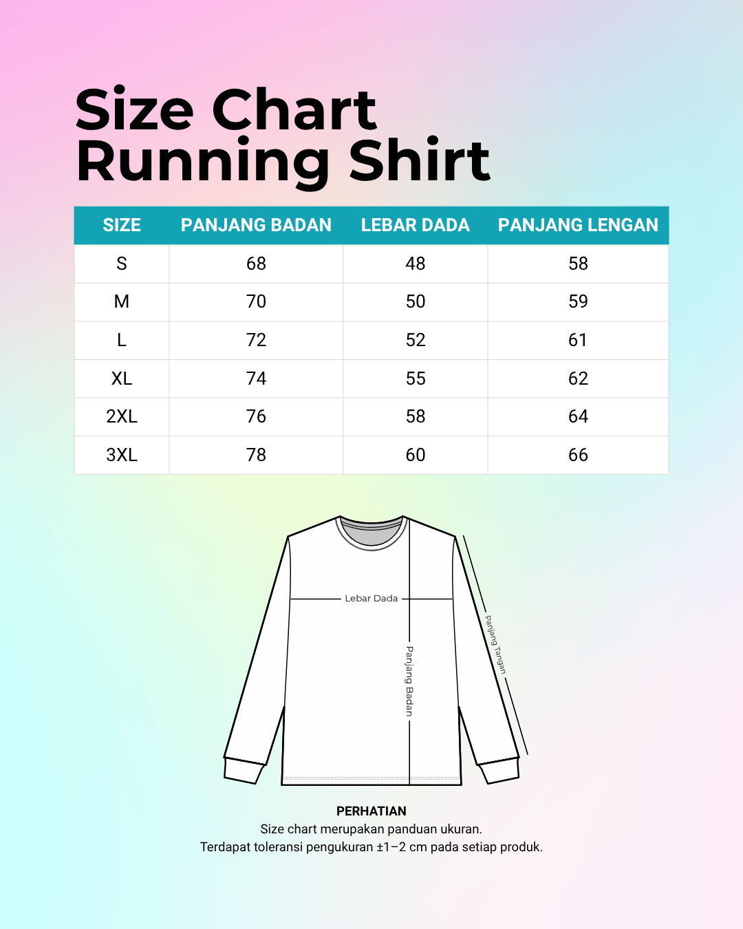 Long Sleeve Running Shirt | Hitam Hijau Gradient