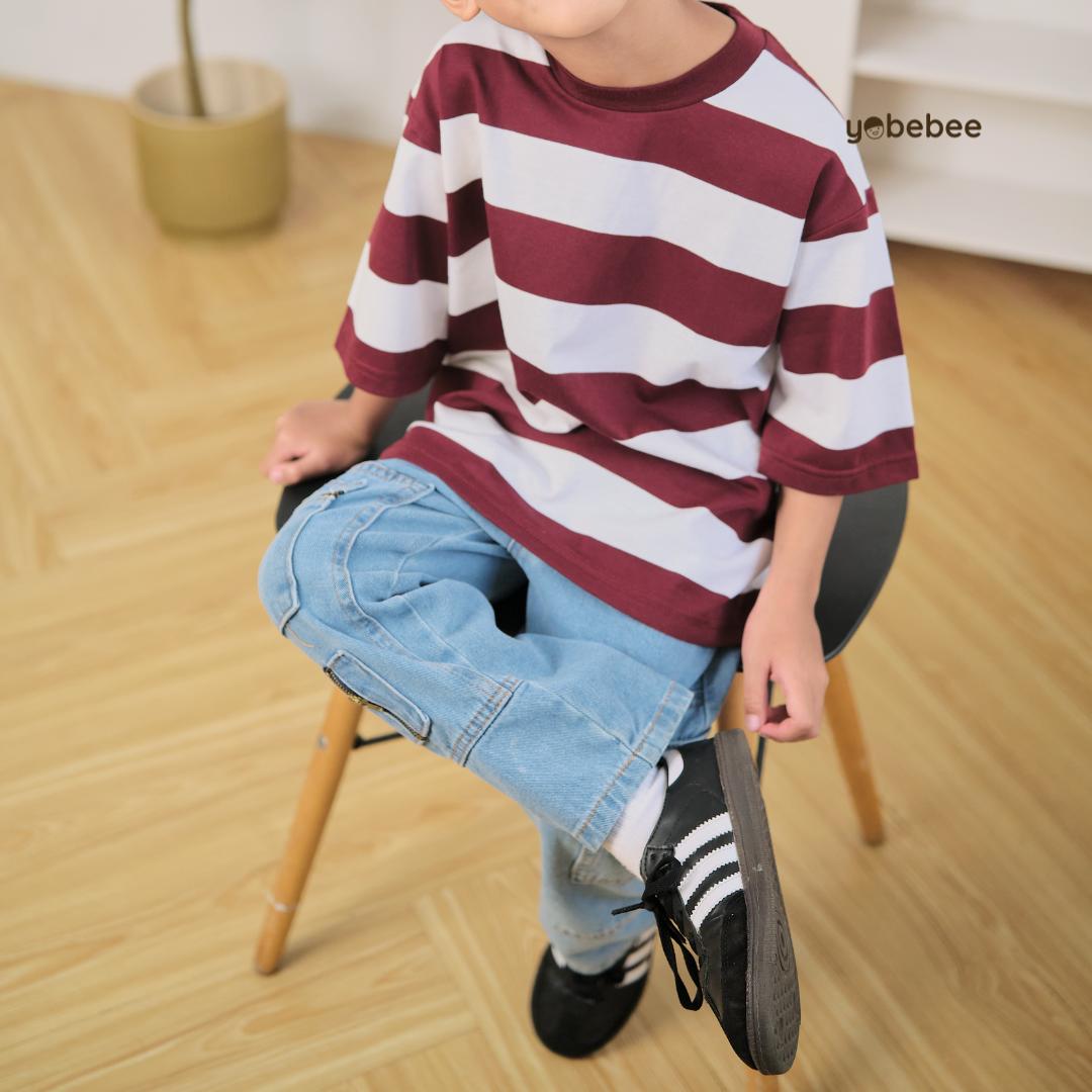 Atasan Ricci Oversize Stripe Tee Anak