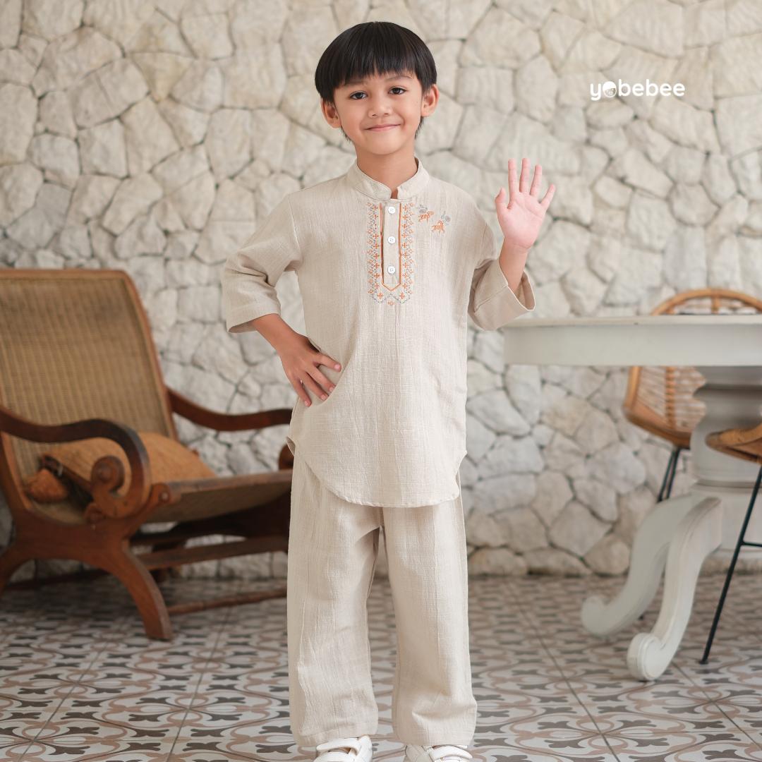 Baju Muslim Zidane Bordir Kurta Set Anak