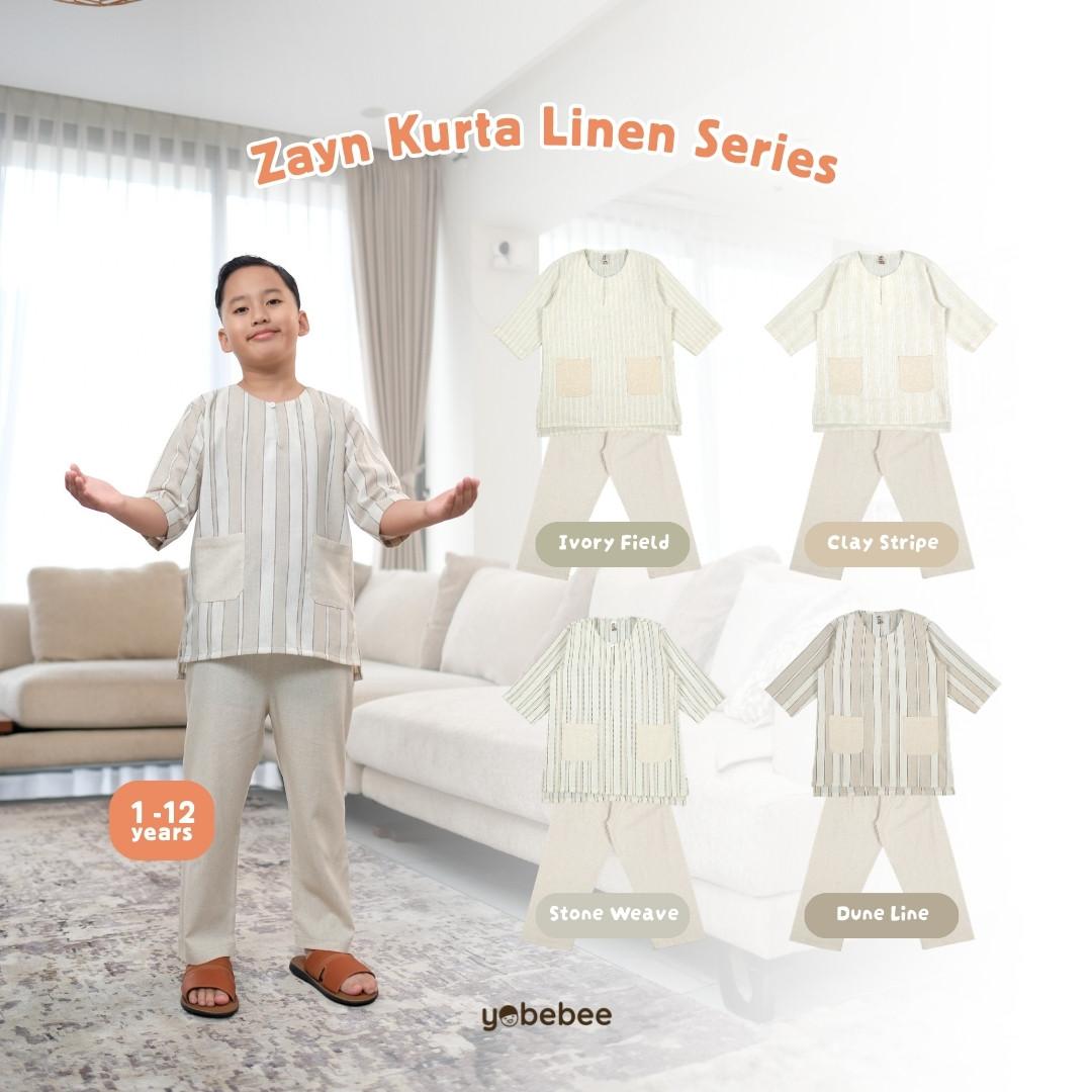 Baju Muslim Zayn Kurta Set Linen Anak