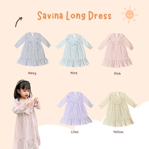 Baju Muslim Savina Stripe Gamis Anak