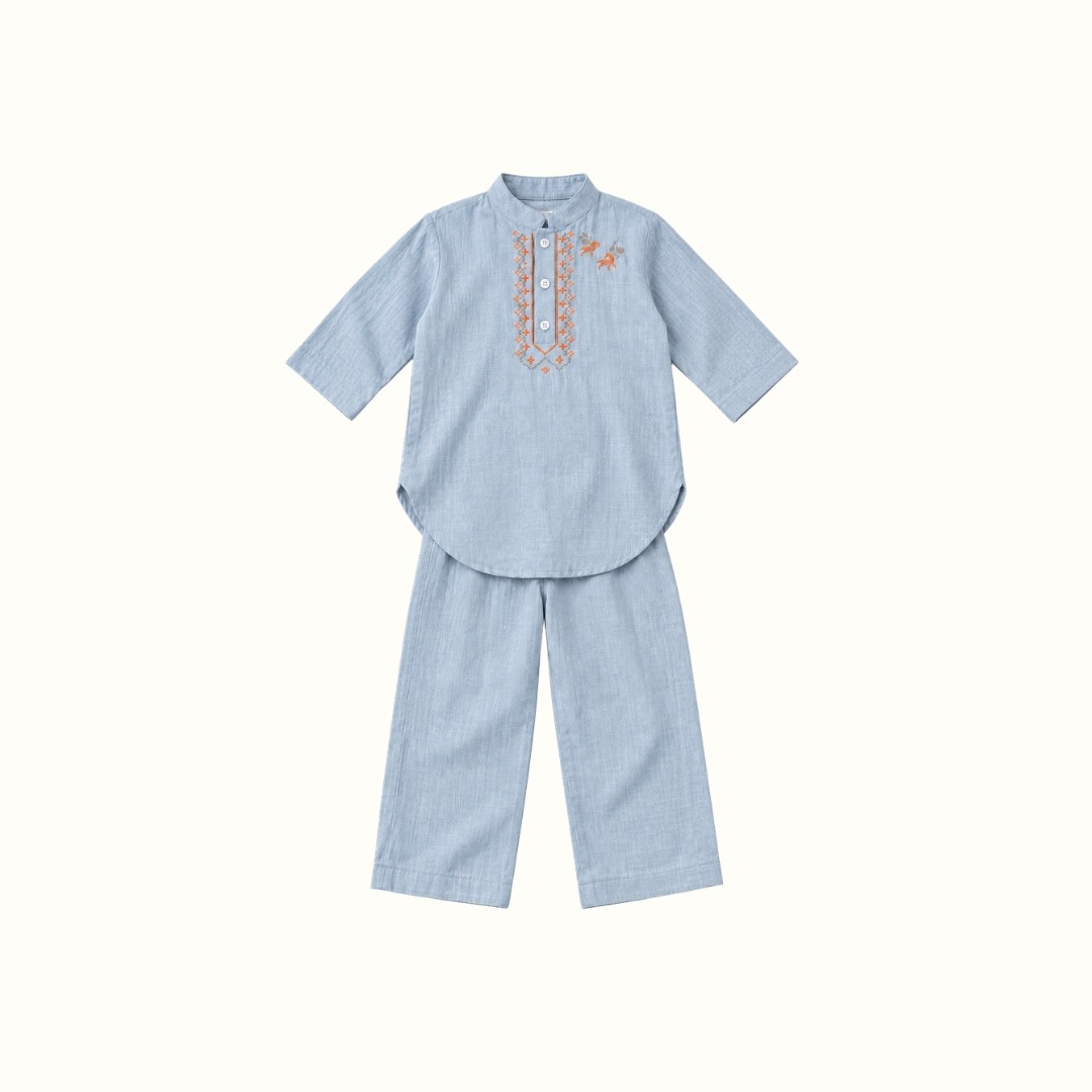 Baju Muslim Zidane Bordir Kurta Set Anak