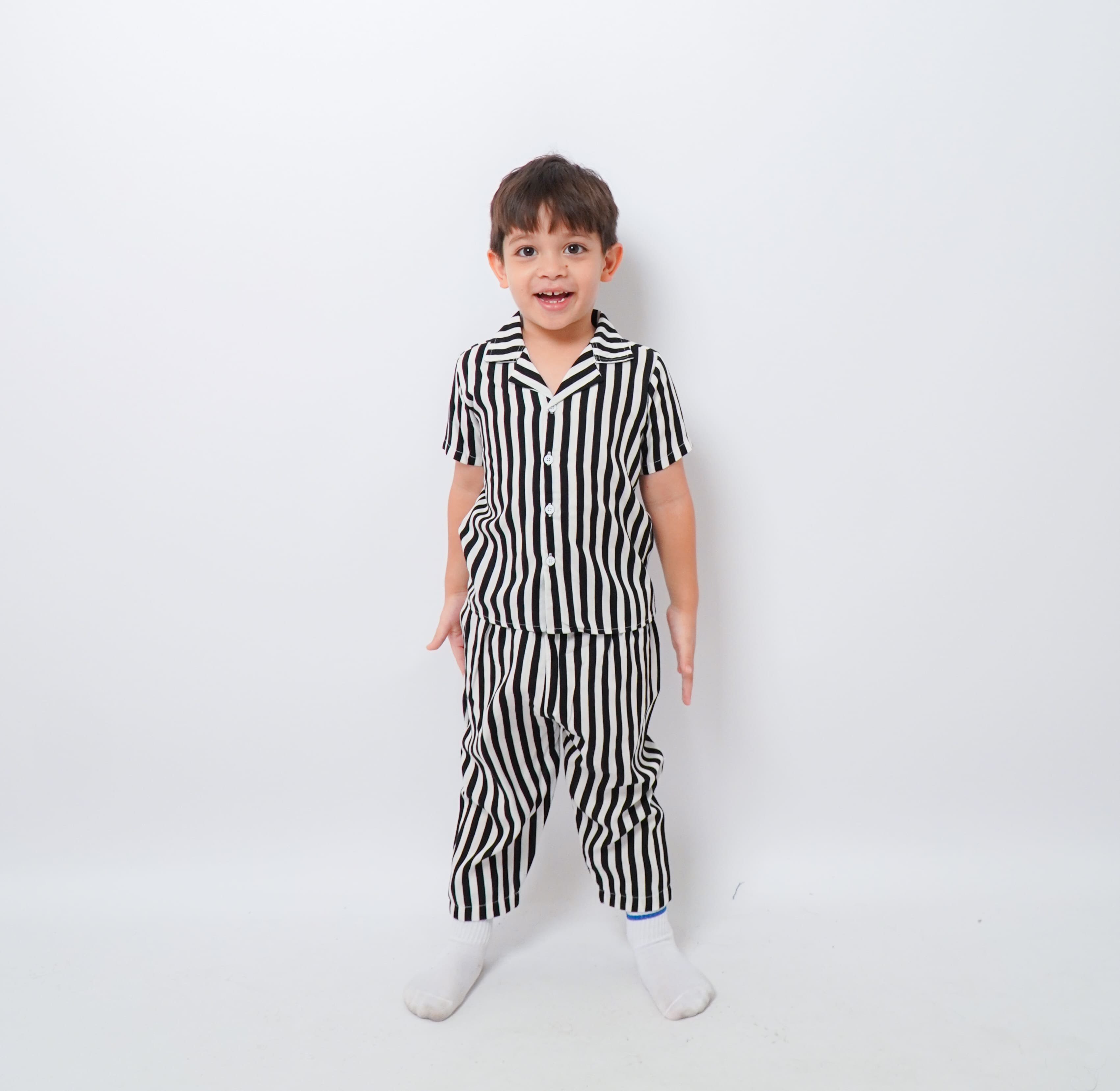 Piyama Stripe Pajamas Anak Lengan Pendek