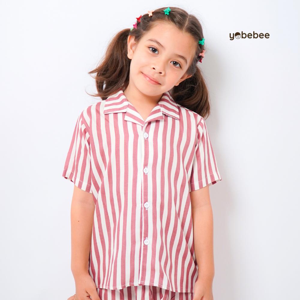 Piyama Stripe Pajamas Anak Lengan Pendek
