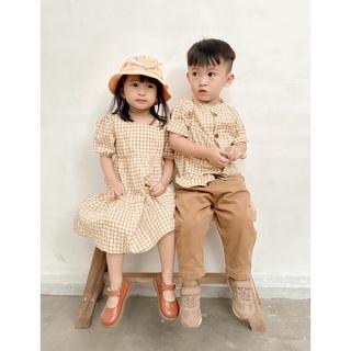 Kemeja Katun Kotak Anak