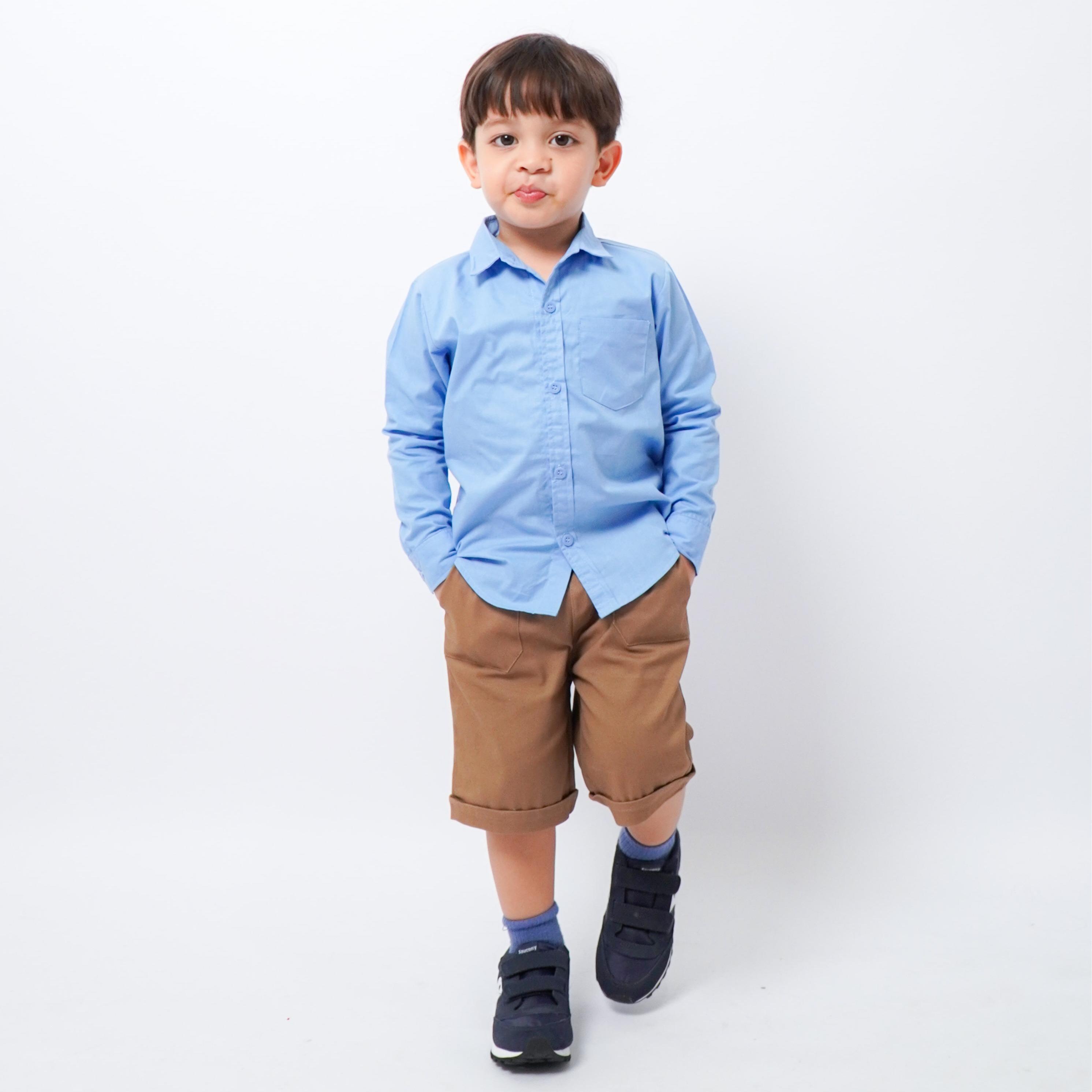 Kemeja Poplin Anak Lengan Panjang