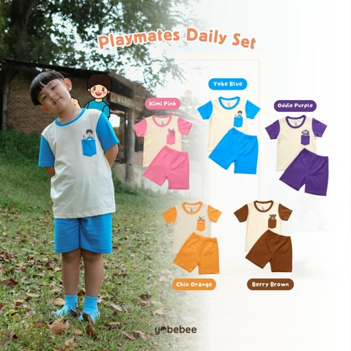 Setelan Pendek Playmates Daily Set Anak