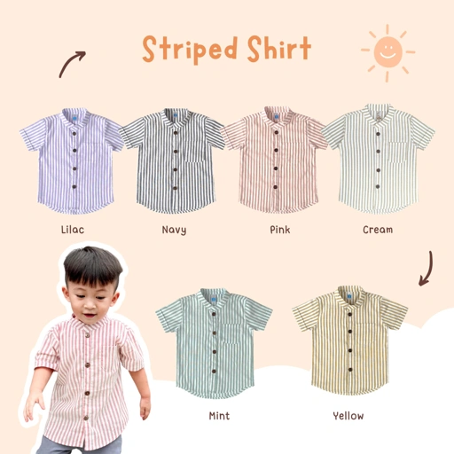 Kemeja Katun Salur Anak