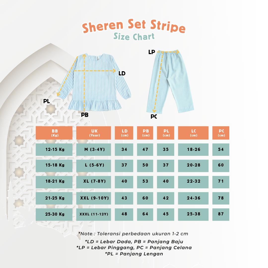 Baju Muslim Sheren Stripe Set Anak