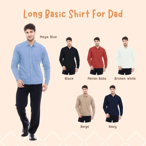 Kemeja Poplin Pria Dewasa Lengan Panjang
