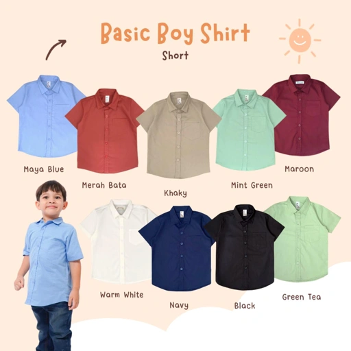 Kemeja Poplin Anak Lengan Pendek