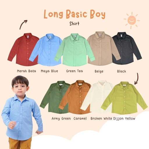 Kemeja Poplin Anak Lengan Panjang