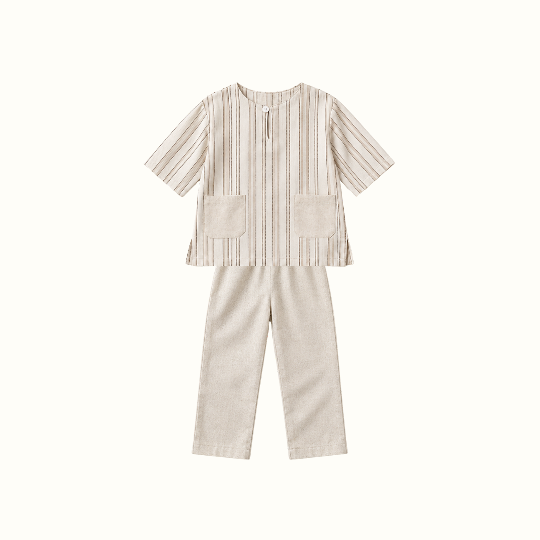 Baju Muslim Zayn Kurta Set Linen Anak