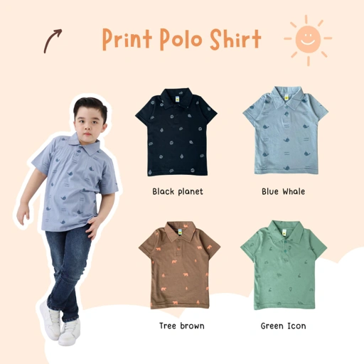 Atasan Timmy Printed Polo Shirt Anak
