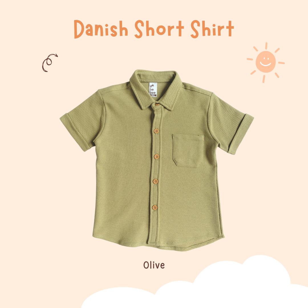 Kemeja Danish Short Anak Lengan Pendek