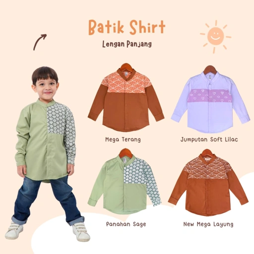 Kemeja Batik Anak Lengan Panjang