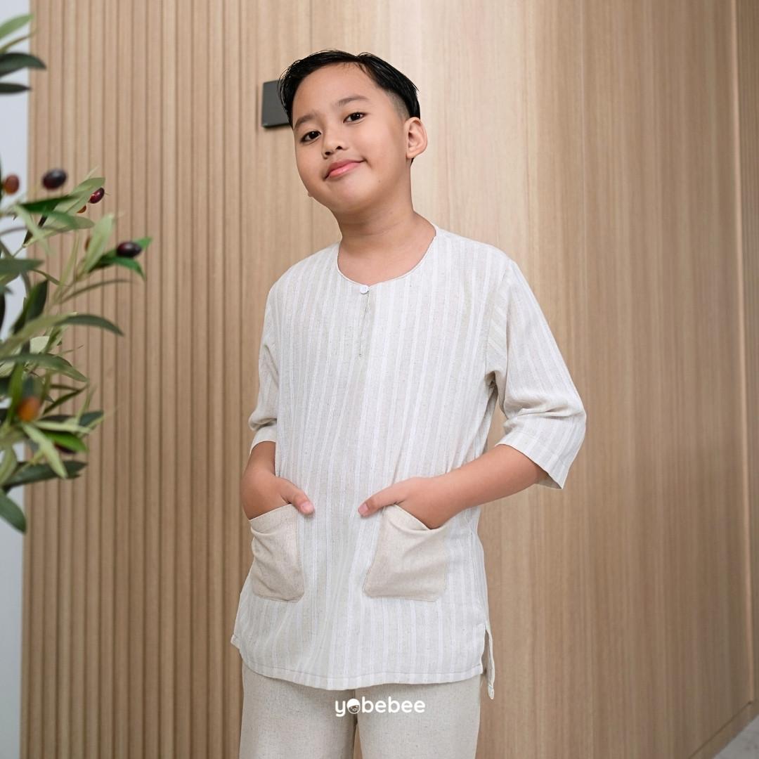 Baju Muslim Zayn Kurta Set Linen Anak