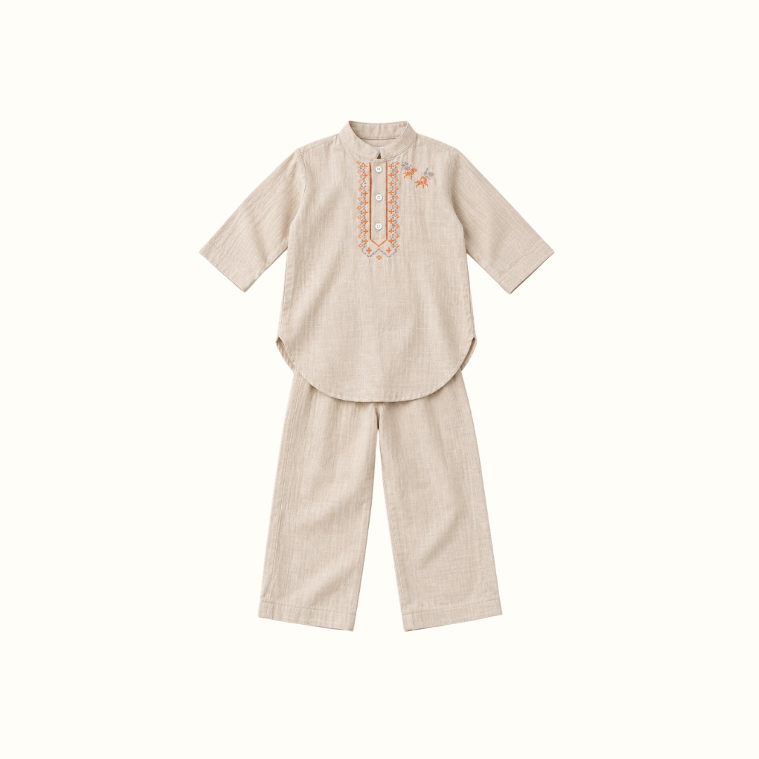 Baju Muslim Zidane Bordir Kurta Set Anak