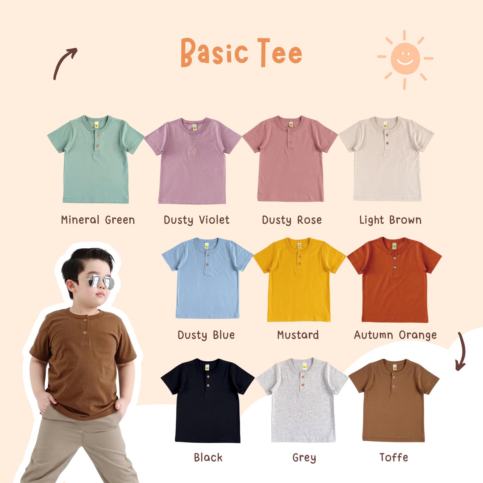 Atasan Kaos Basic Tee Anak Lengan Pendek
