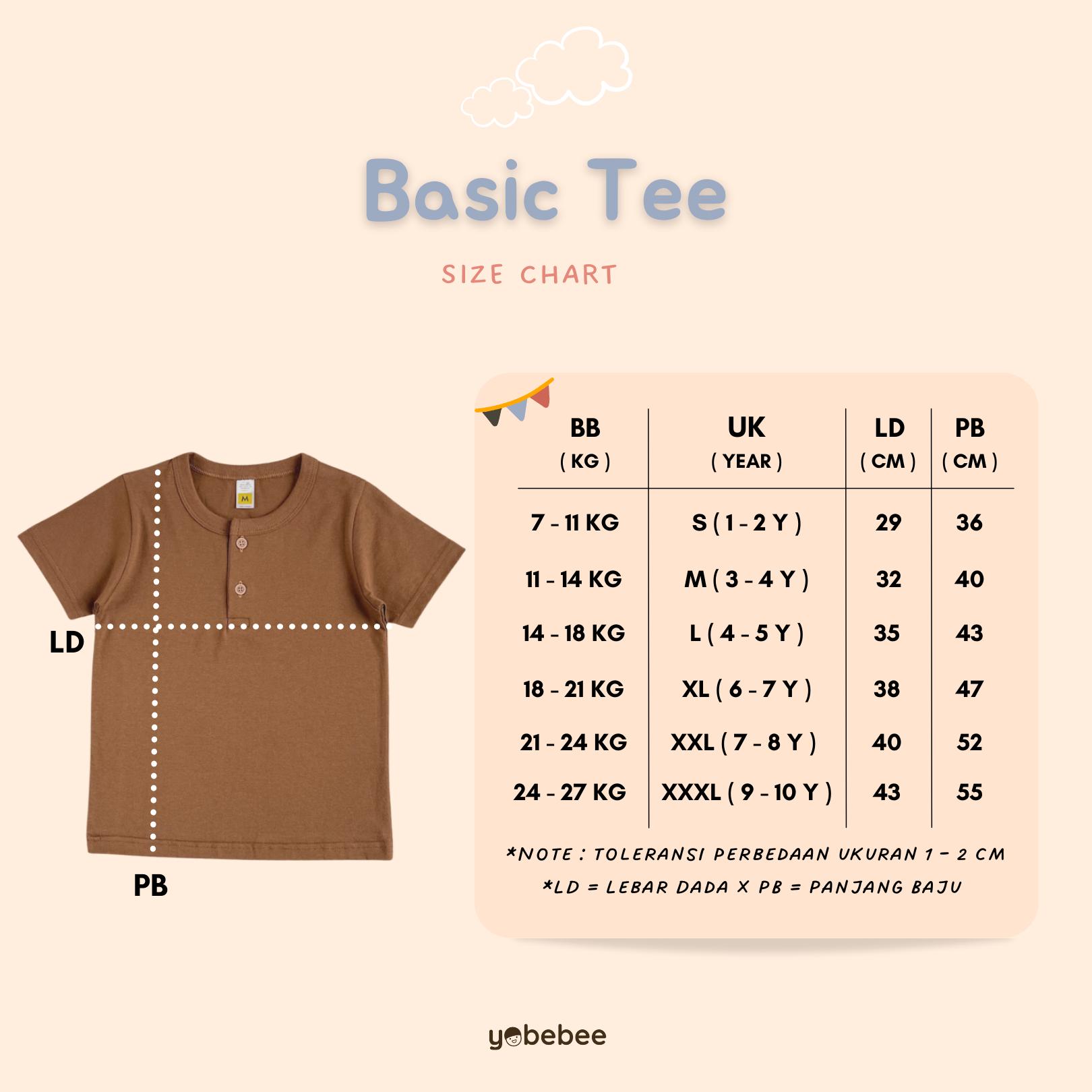 Atasan Kaos Basic Tee Anak Lengan Pendek