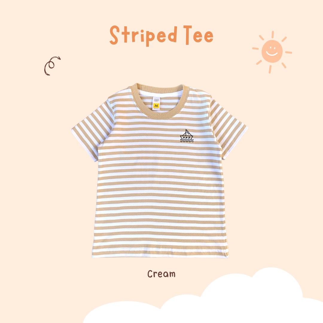 Atasan Kaos Striped Tee Bordir Anak