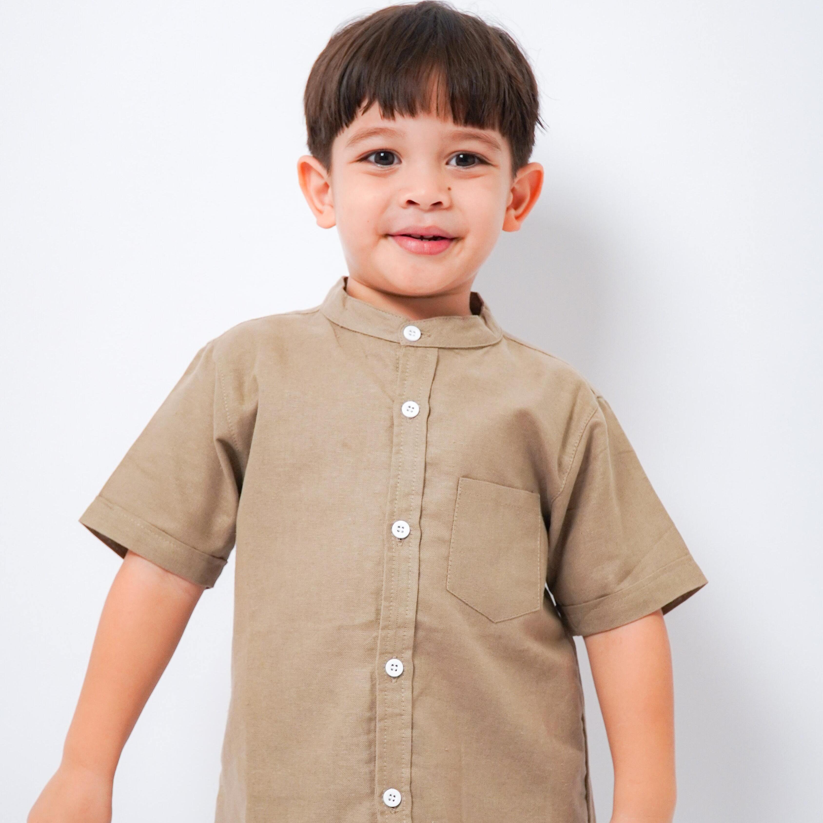 Kemeja Linen Anak Lengan Pendek