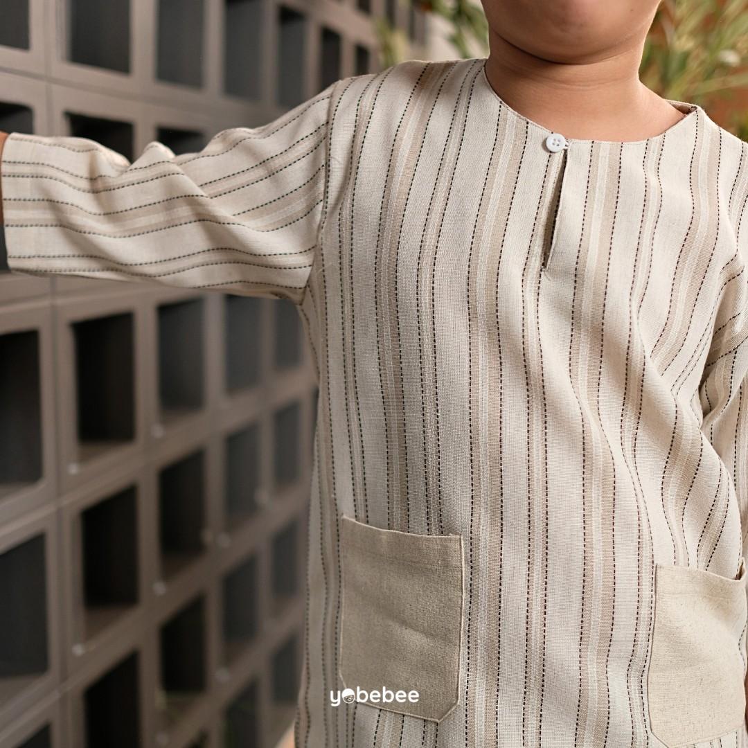 Baju Muslim Zayn Kurta Set Linen Anak
