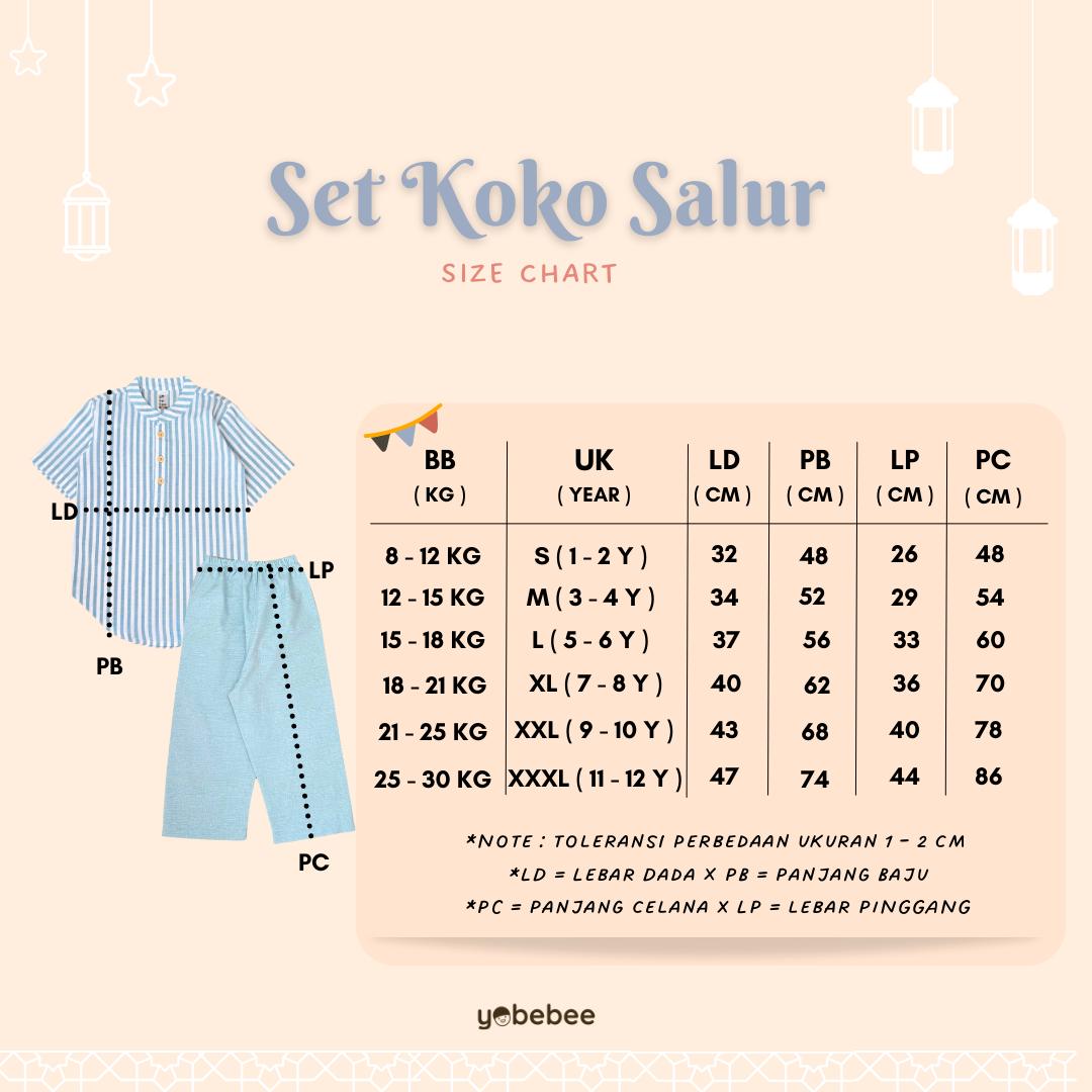 Baju Muslim Set Kurta Salur Anak