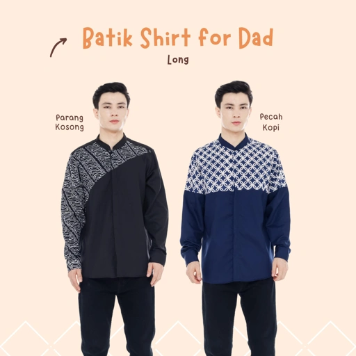 Kemeja Batik Pria Dewasa Lengan Panjang